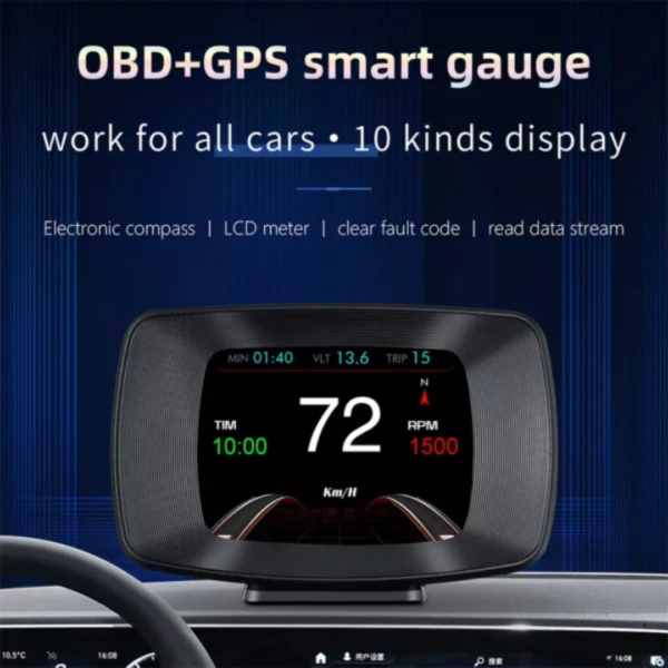 P13 Multifuction OBD2 Smart Meter, OBD+GPS Dual System, More Stable, Smooth, Richer, and Powerful Data Displays