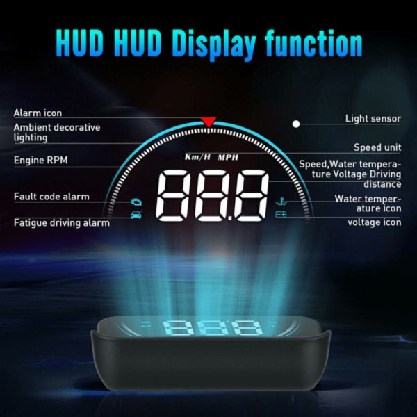 3.5″ HD Car HUD Heads Up Display Speed Warning OBD2 OBDII EUOBD for Safety Fresh - Image 2