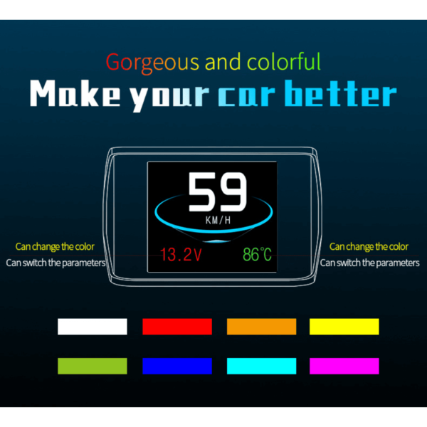 P10 Car HUD Head Up Display Smart Digital Speedometer with OBD2/EUOBD Port LED Display OBD 2 Scanner Diagnostic Tool Speed Alarm - Image 4